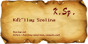 Kállay Szelina névjegykártya